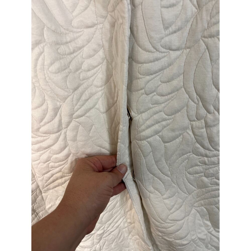 Susan Graver Jacket Womens LP Large Petite Ivory Quilted Lined Classic Minimal - Picture 5 of 13